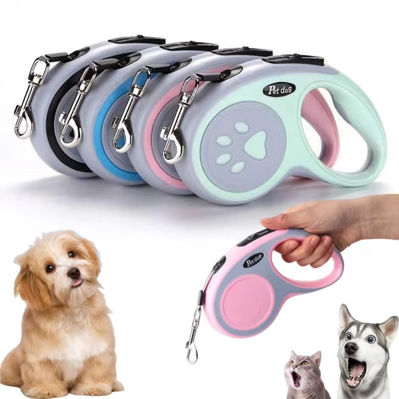 3/5M Nylon Dog Leash Automatic Retractable Durable Cat Lead Extending Puppy Walking Running Traction Roulette for Small Dogs