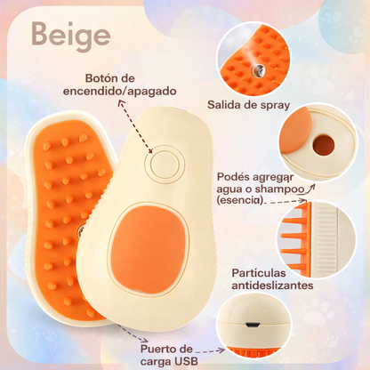 Cepillo Vapor Pro: Masajeador y Quitapelos 3 en 1