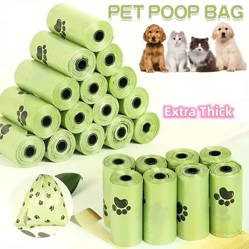 8Rolls/16 Rolls Thick Bags for Dog Excrement Leakproof Pet Waste Bag for Dog Outdoor Walking Pet Outdoor Garbage Bag