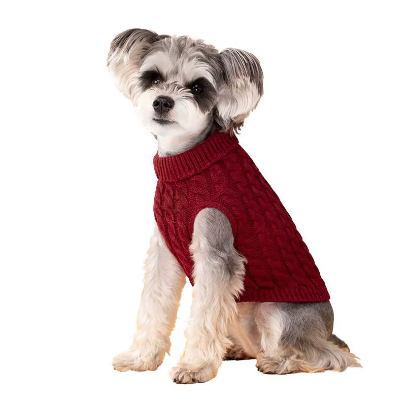 Dog Sweater for Small Dogs Puppy Clothes Winter Warm Turtleneck Schnauzer Chihuahua Pug Costume Pet Clothing Ropa De Perro